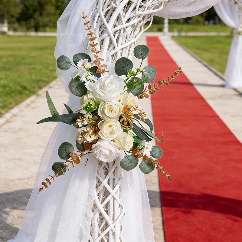 Tejesa Luxury Wedding Artificial Flowers /Pink Rose Flower Row for Wedding Arches /Home /Front Door Decor