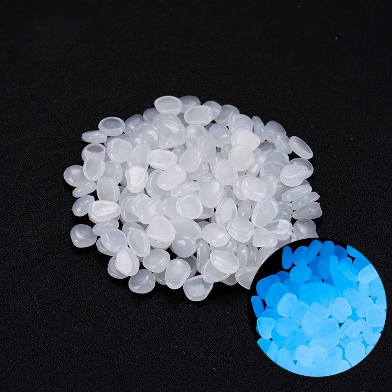 500Pcs Glow in The Dark Garden Pebbles, Gardening Luminous Glow Stones Outdoor Decor Glowing Water Fish Tank Gravel