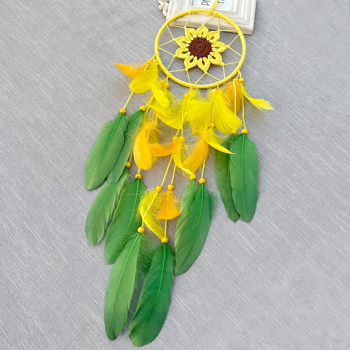 Tejesa Sunflower Feathers Dream Catcher Wall Hangings Handmade Weave Wind Chimes Window Pendnats Bedroom Decorations For Girls