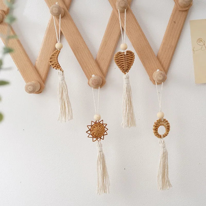 1Pc Boho Decor Macrame Holiday Wall Pendant Handmade Wall Art Retro Grass Vine Weaving Cotton Hanging Ornament Tree Gifts