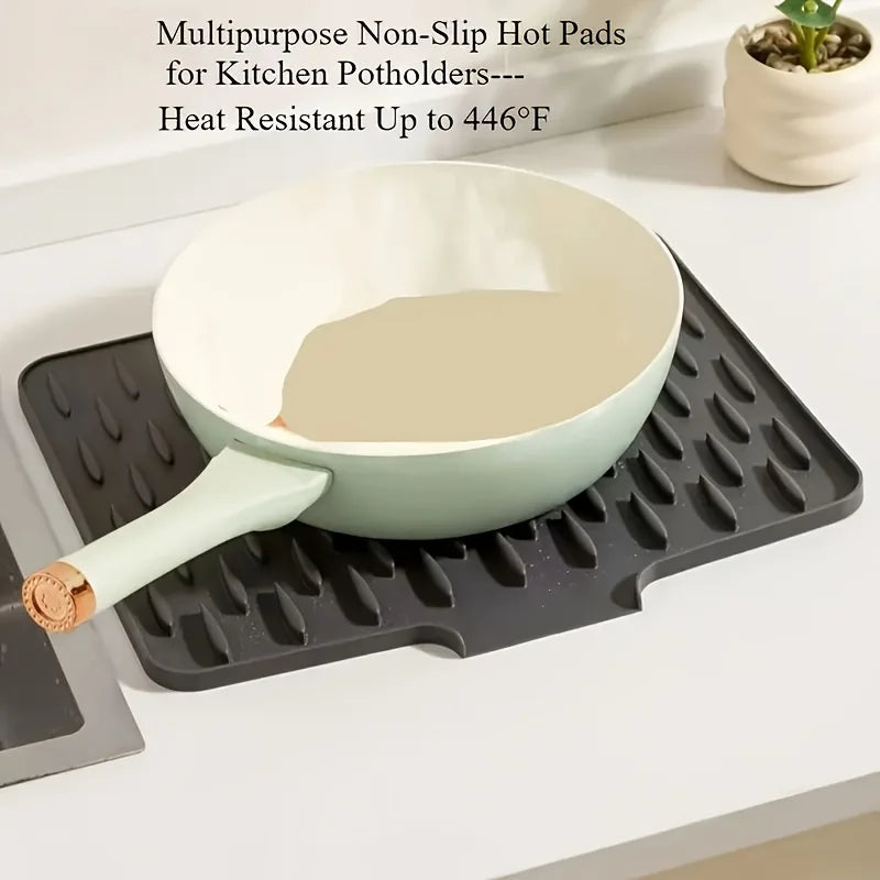 Tejesa Large Kitchen Sink & Dish Drying Rack - Non-Slip Silicone Drainage Board, Easy-Clean Surface, Raised Edges for Spill Prevention