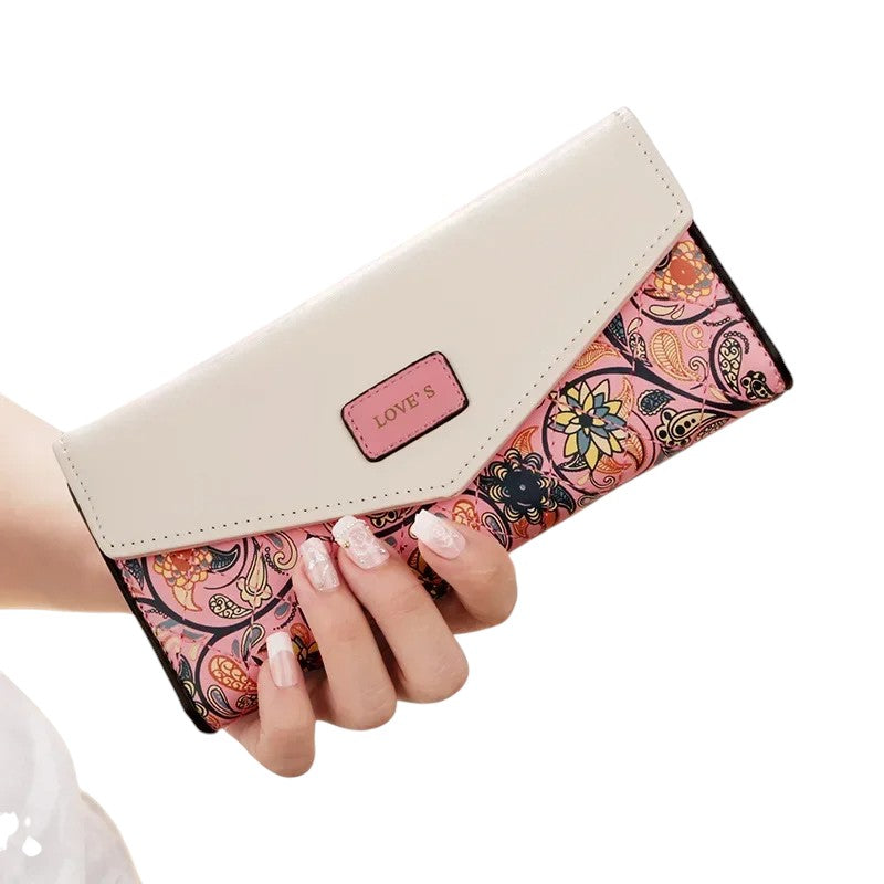 Tejesa   Womens Ladies Envelope Pu Leather Card Button Clutch Purse Long Wallets Money Bag