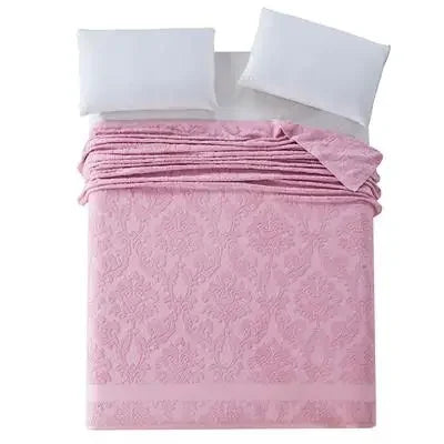 Jacquard Cotton Towel Thread Blanket for Adults Kids Soft Breathable Bedspread Bedclothes Summer Throw Blankets on Sofa/Bed
