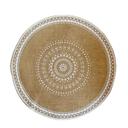 Hemsa 4pcs Bohemian Round Insulated Coaster  with Tassels