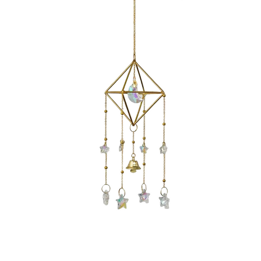 Tejesa  Colorful Metal Rainbow Star Moon Wind Chimes, Sun Catcher Outdoor Window Home Decoration Garden Car Pendant
