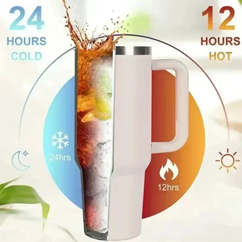 40oz Insulated Tumbler 2.0 - Vacuum-Sealed Stainless Steel Thermal Mug with Handle Straw for Hot and Cold Drinks 1P hot selling
