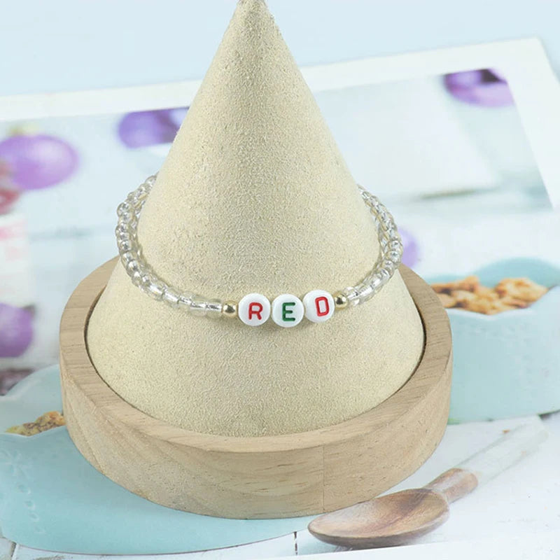 Fashion Simplicity Boho Ploymer Clay Letter Beads Bracelets Seed Beads Elastic Bracelets for Women Jewelry
