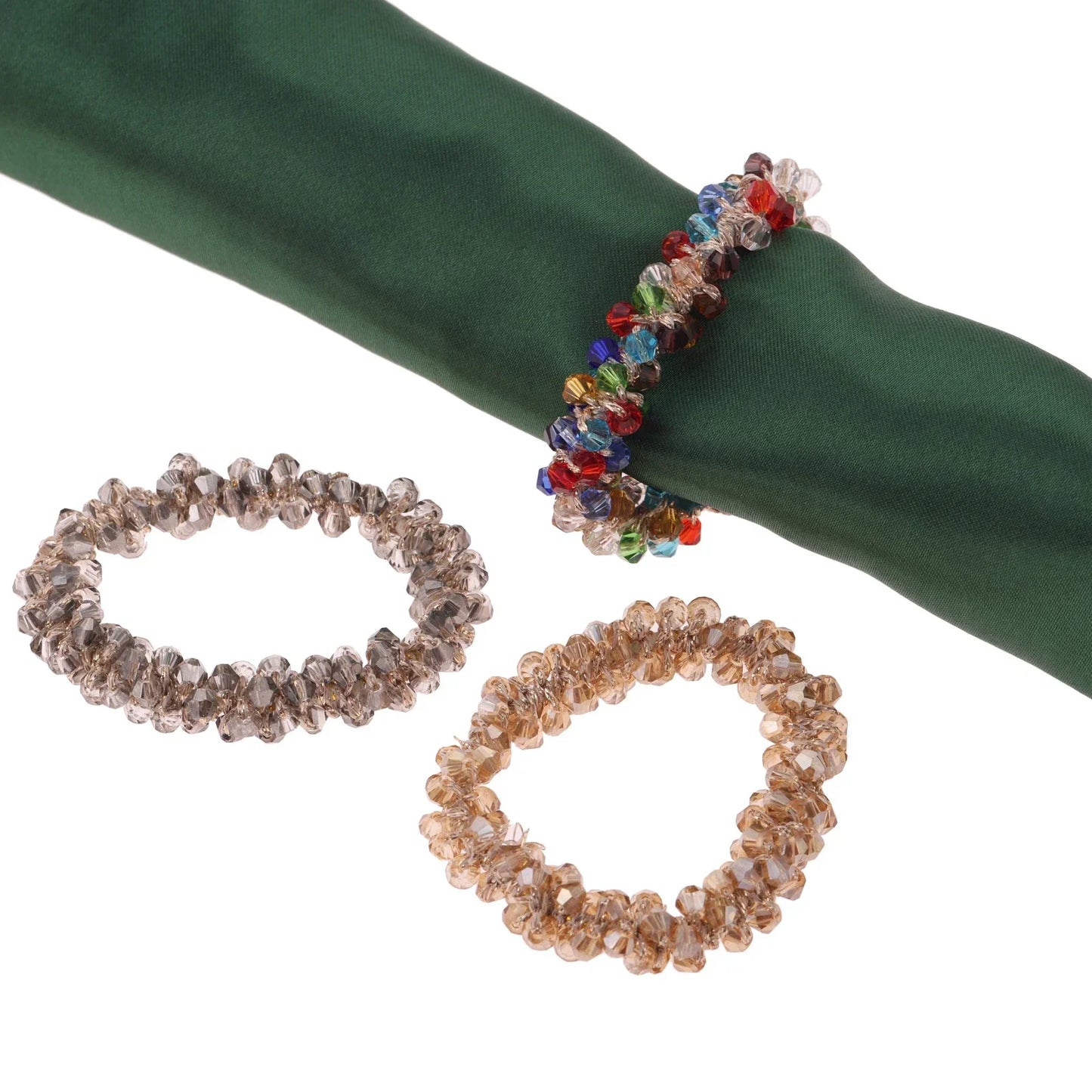 Hemasa 12pcs Creative Napkin Rings/ Crystal Beads Napkin Rings