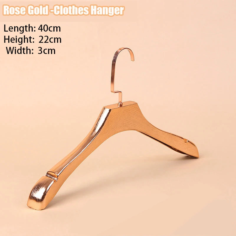 5PCS Gold Non-Slip Clothes Hanger,Adult Suit Hangers with 3CM Wide Shoulder,Closet Storage Rack for Coat T-Shirts Sweater Pants