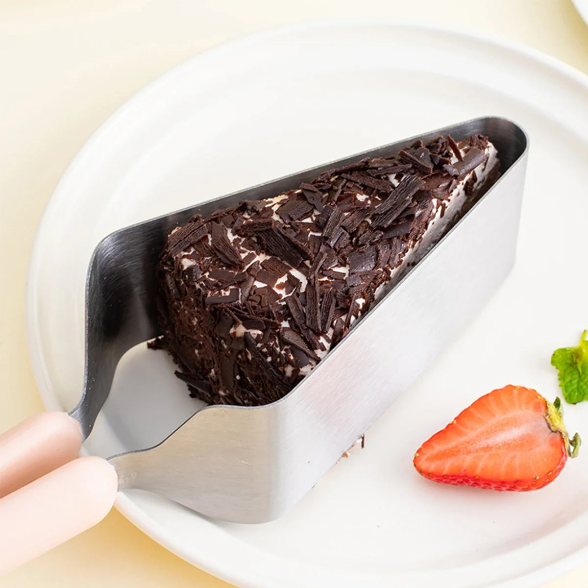 Hemasa Stainless Steel Cake Slicer Cake Cutter with Anti-slip Handle Adjustable Triangular Cake Gripper