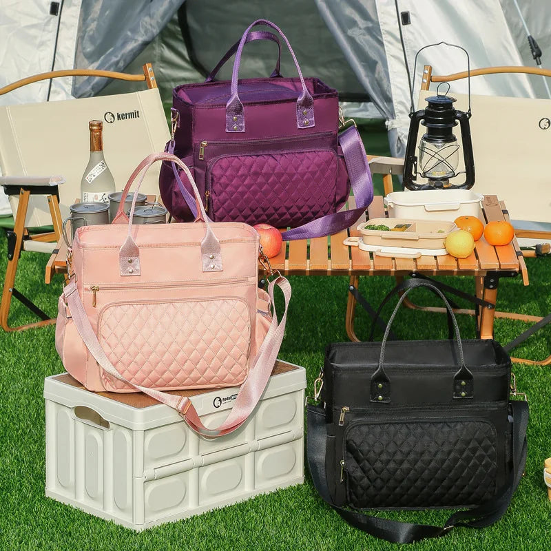 Large Capacity Fashion Bento Bag, Work Lunch Pack Insulation Pack, Waterproof Storage Bag, Travel Bag, Picnic Bag, Mommy Bag