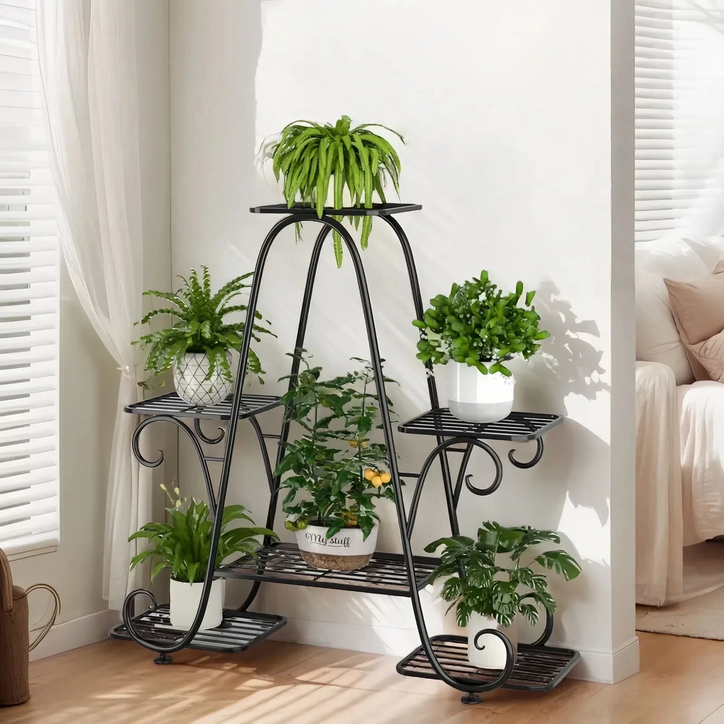 Plant Stand Metal Plant Rack Multiple-layer Shelf For Indoor And Outdoor Plants Flower Living Room Garden Furniture For Display