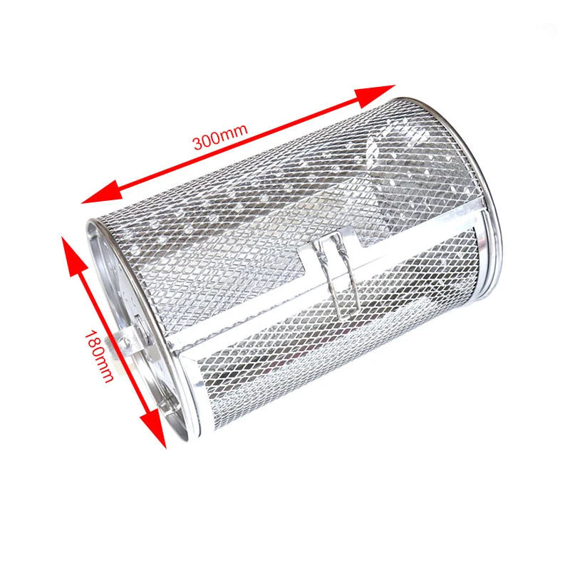 Tejesa Stainless Steel Grill Rotisserie Oven For Kitchen Fry Basket Coffee Bean Grilled Cage Drum Rack Air Fryer Accessories Universal