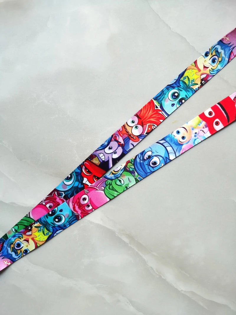 New 1 pcs Disney Inside Out Lanyards Keys Neck Strap For Card Badge Key Chain Lanyard Key Holder DIY Hang Rope Keyrings
