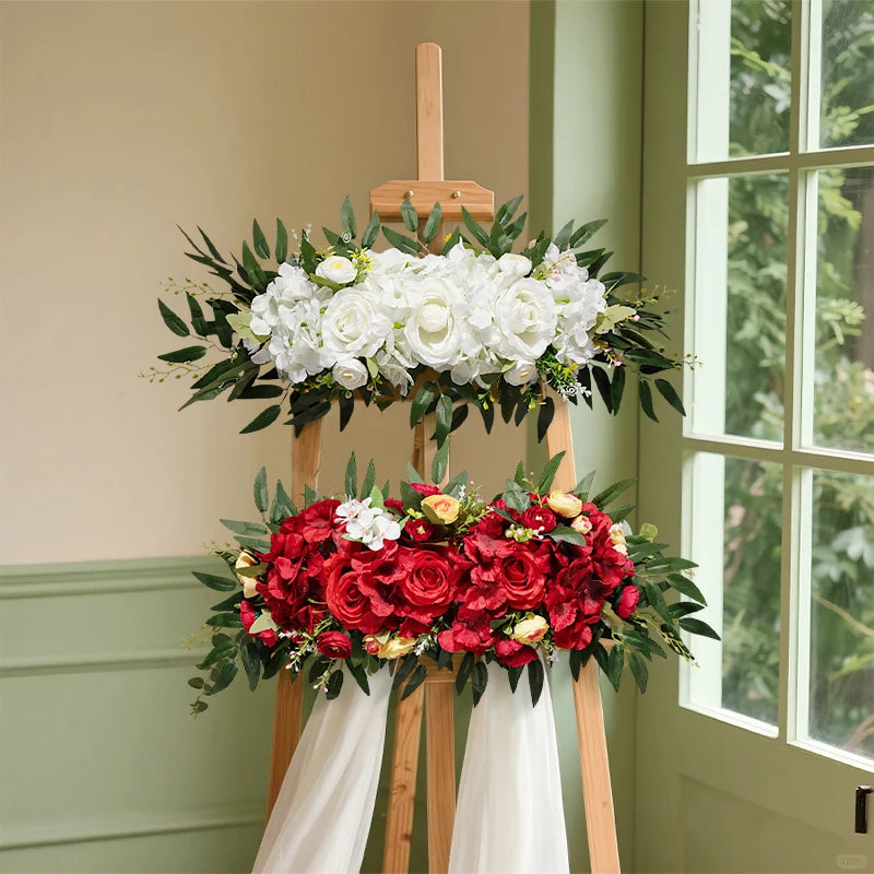 New wedding simulation flower door lintel flower mirror front bedroom wall decoration wedding hanging flower road flower table f
