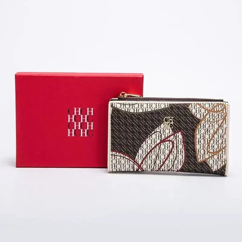 CH New Fashion Simple Card Holder Bag Luxury Brand Printed Women's Long Wallet Vintage Classic PVC Material 2025