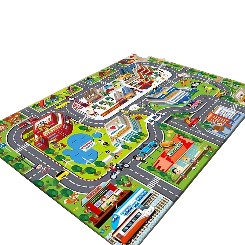 Hemasa  Game Mat / Road Map Car Track Mat/ Educational Traffic Playmat for Bedrooms and Playrooms