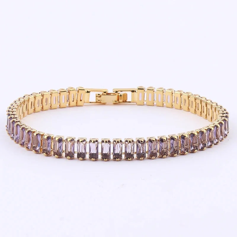 Hemasa Pink colour Cubic Zirconia Tennis Bracelets for Women/Girls