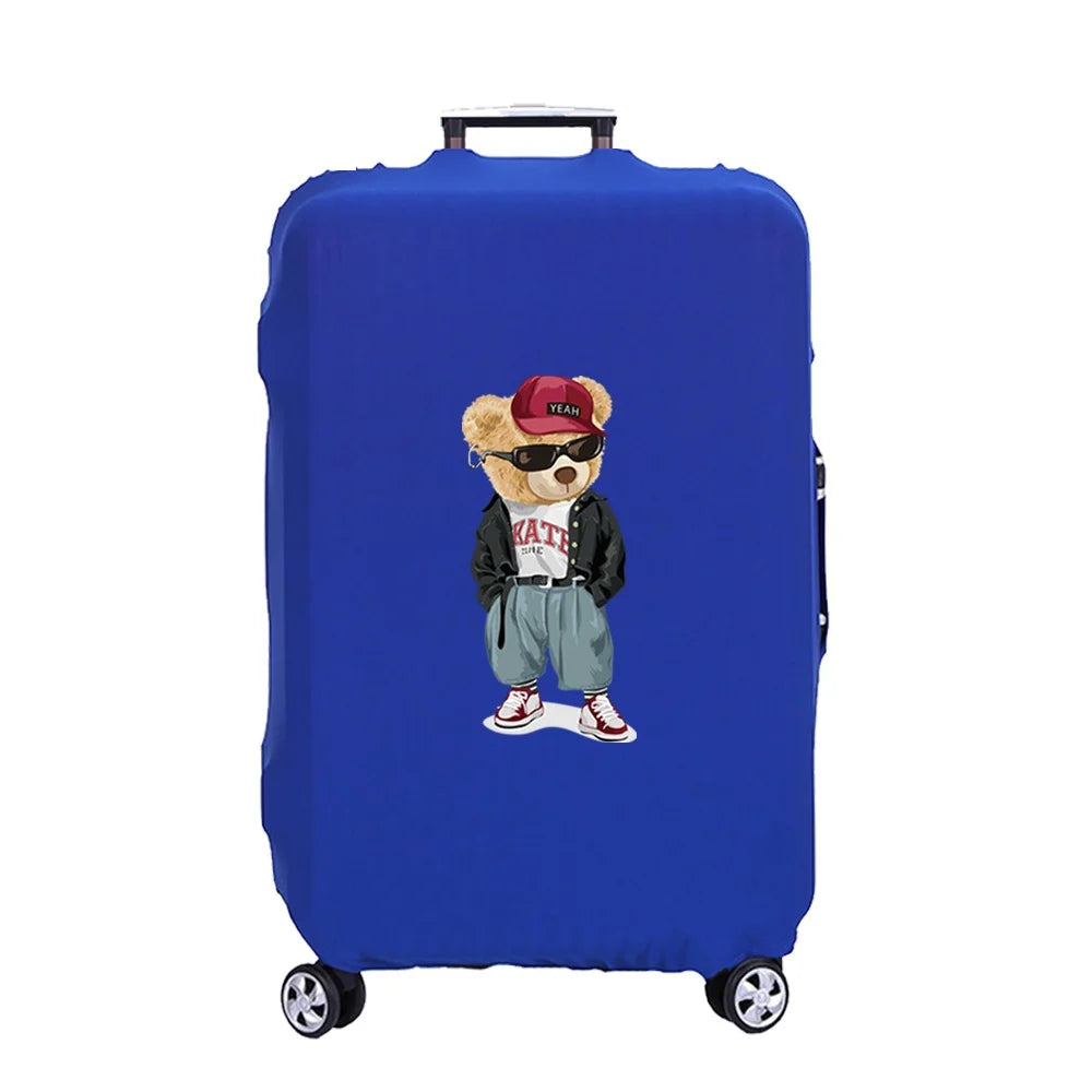 Tejesa Luggage Cover Suitcase Protector Thicken Elasticity Dust Covered Anti-scratch Protective Case 18-32 Inch Trolley Set Jacket Bear