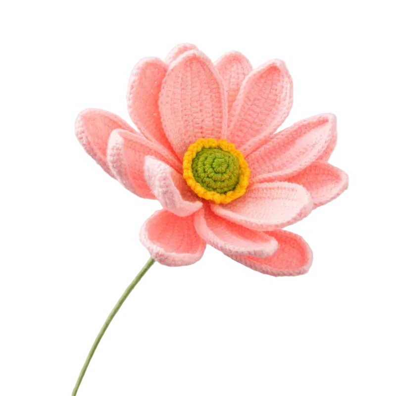 Hemasa Large Lotus Crochet Flowers Creative Knitting Lotus Flower Bouquet Handmade Plant Home Decor Crochet Woven Flowers