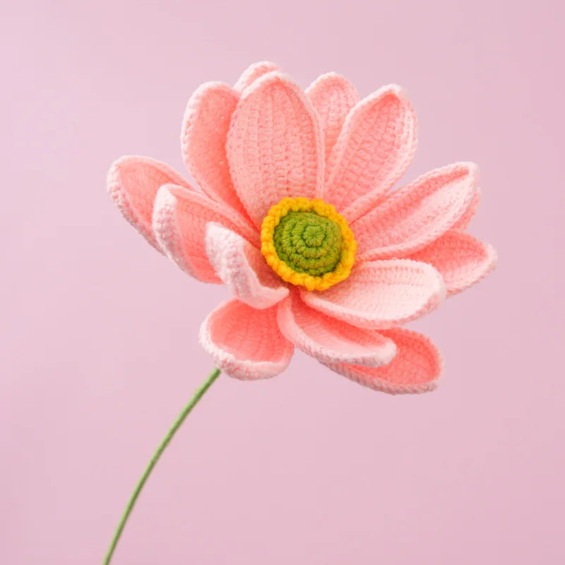 Hemasa Large Lotus Crochet Flowers Creative Knitting Lotus Flower Bouquet Handmade Plant Home Decor Crochet Woven Flowers
