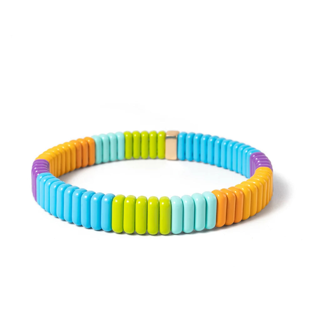 Tejesa  2X8MM Colorful  Rectangle Tile Beads Bracelets for women/Girls