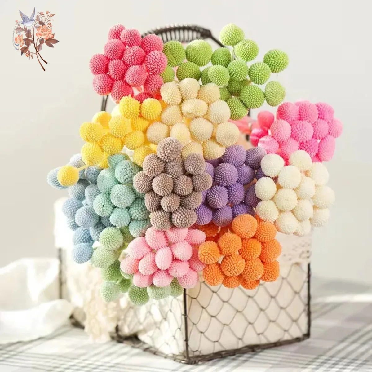 Dried Billy Button Balls Flowers Wedding Floral Arrangement Dry Craspedia Globosa Boho Baby Shower Decoration Home Table Decor