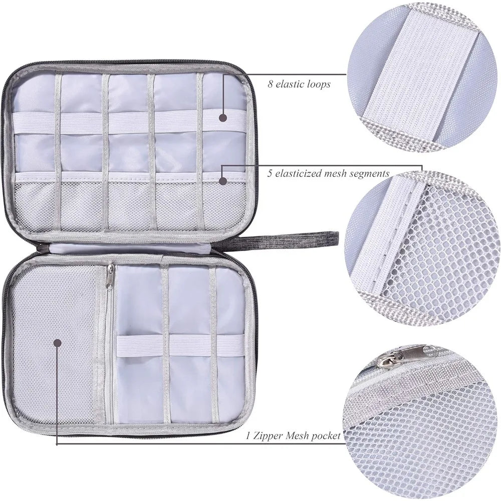 Tejesa Electronics Organizer Bag Waterproof Carrying Pouch Travel Bag Universal Cable Organizer Electronics Storage Bag Accessories