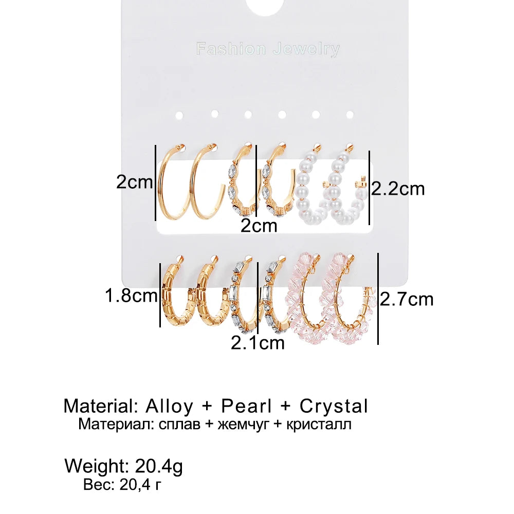 Hemasa 6 Pairs Gold Colour  Earrings Set For Women
