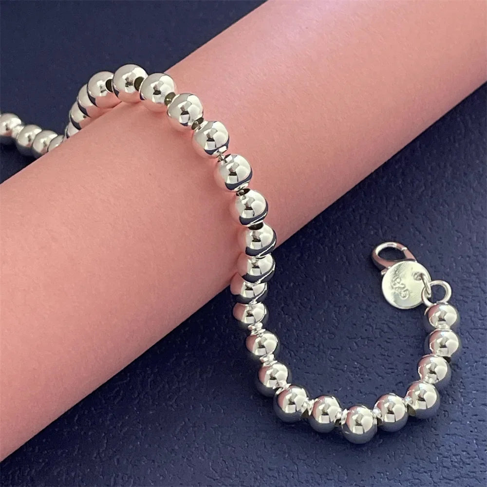 Hemasa 925 Sterling Silver Bracelet (6MM) For  Women/Girls