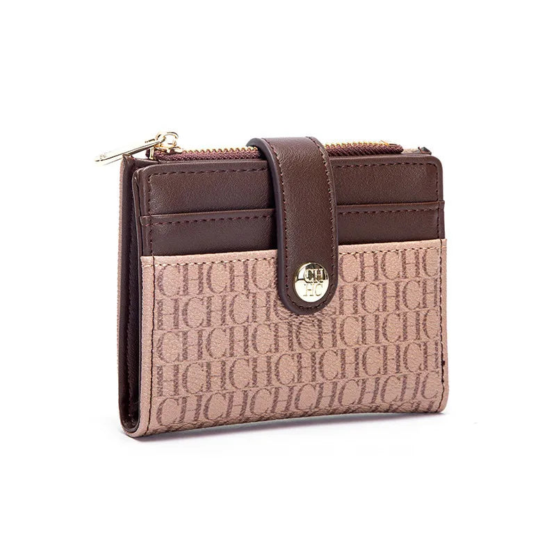 Tejesa Square Design Card Case Fashion Button Classic Folding Money Clip Compact Lightweight wallet