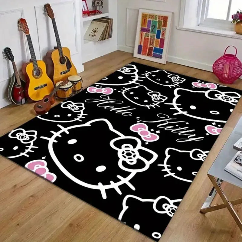 MINISO Sanrio Hello Kitty Cartoon Rug Children Bedroom Room Carpet Home Carpet Full Coffee Table Bedside Living Room Carpet