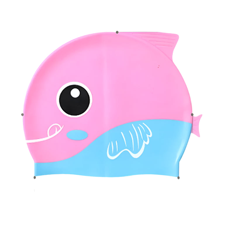 Hemasa Cartoon Cute Fish Shark Silicone Swimming Cap for Children  Kids Swimming Cap