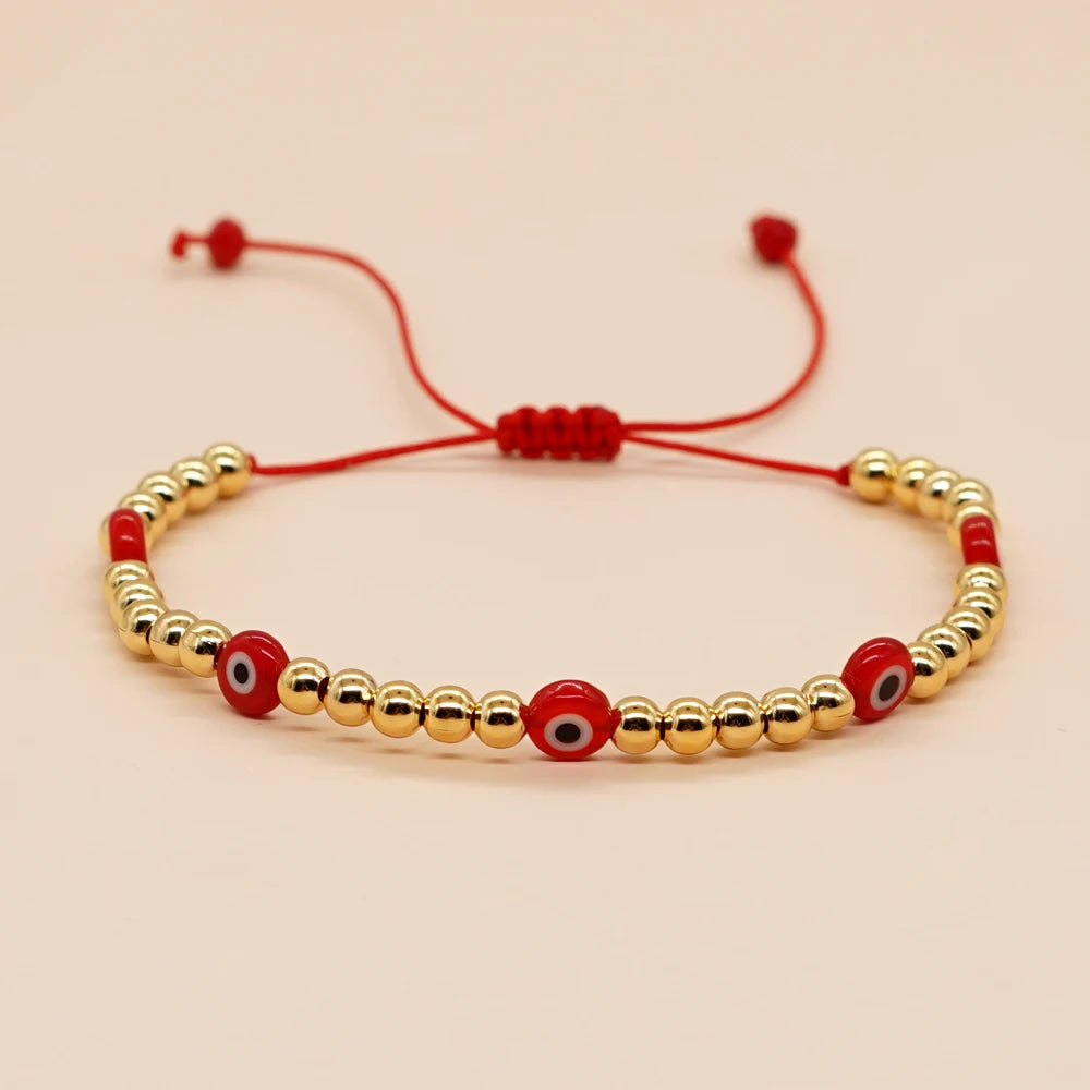 GO2BOHO New Turkish Evil Eye Beads Bracelet Handmade Trendy Friendship Bracelets for Women