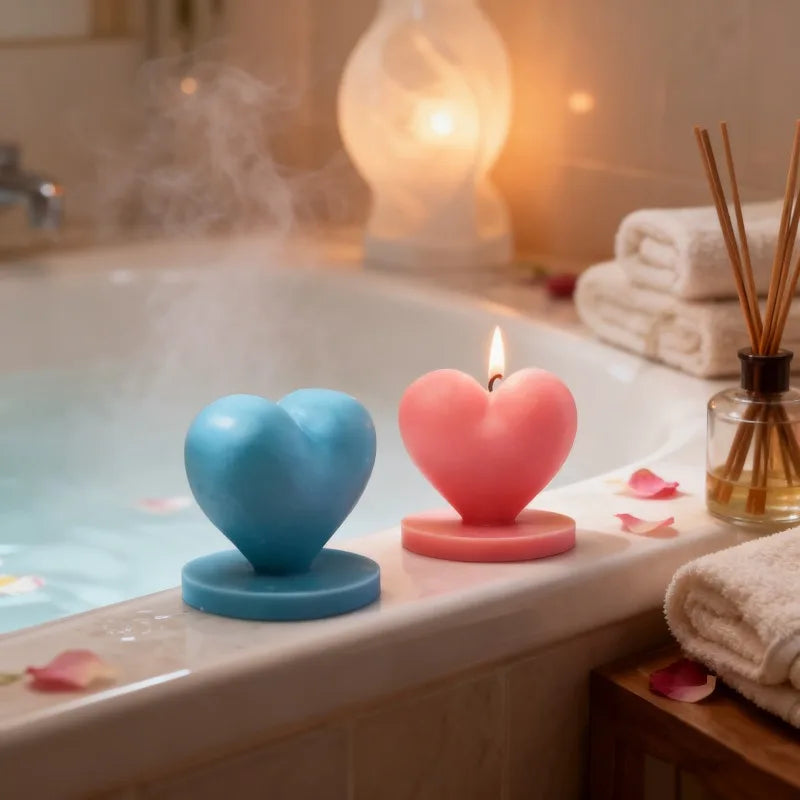 Valentine's Day Love Silicone Candle Mold 3D Heart Crafts Resin Cement Gypsum Soap Mold Valentine's Day Gift Making Tool