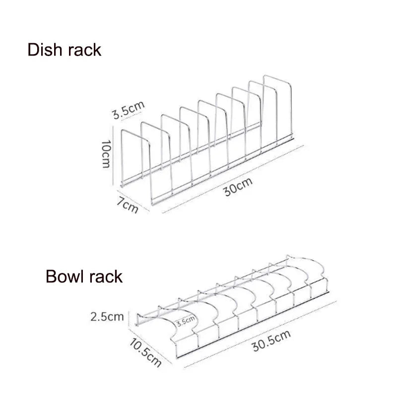 Hemasa Kitchen Bowl Dish Organizer Stainless Steel Dish Holder Home Cutlery Dishes Pot Lid Rack Household Dish Racks