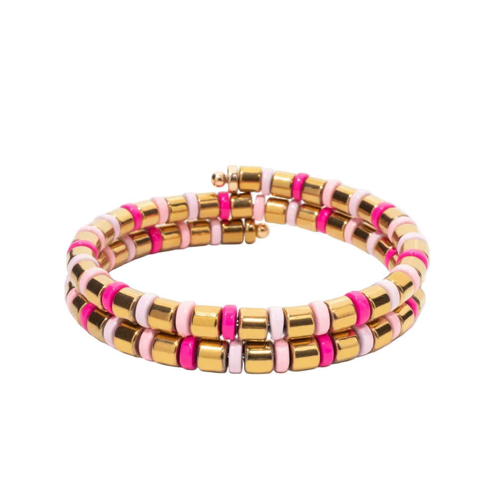 Tejesa 5X6mm Tube Beads Circle Enamel Bangle For Women Beaded Colorful Beads Boho Hand Accessory