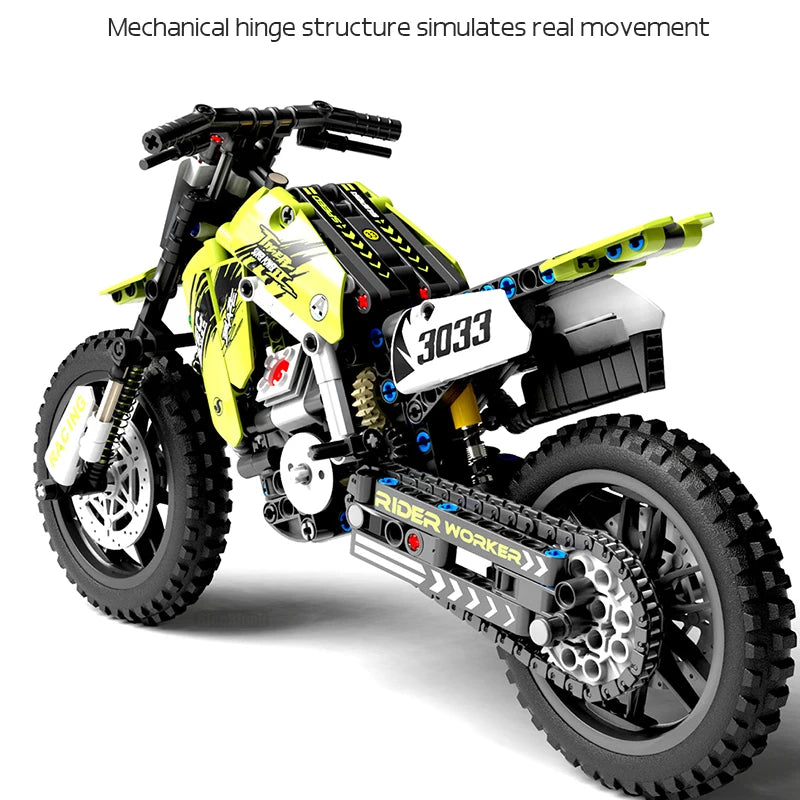 Technical Motorcycle Building Block Set, 1:10 Scale Model, Motorcycle Gift for Boys and Children Ages 8 and Up 476 pcs