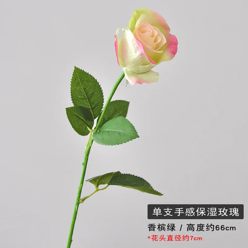 5Pcs Moist Feel Rose Artificial Flowers Branch Home Decoration Real Touch Roses Wedding Bouquet Party Table Flower Arrangement