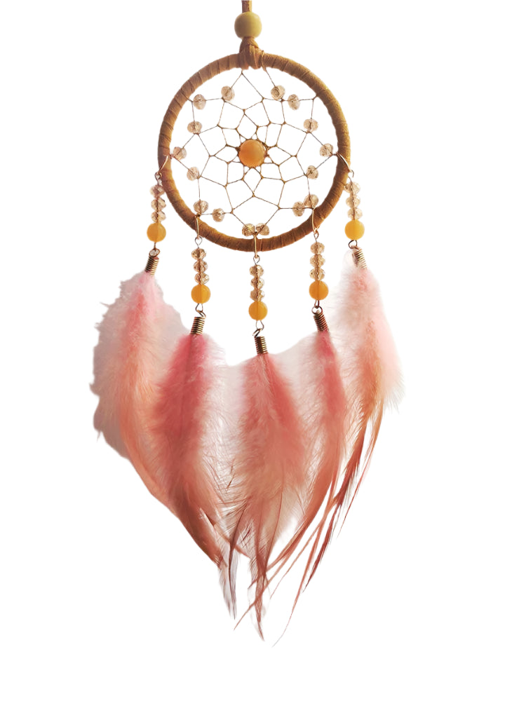 Hemasa Hand-woven   Feather Wind  Chime   Dream Catcher for Valentine's Day Gift Bedroom Hanging Ornaments Home Decoration