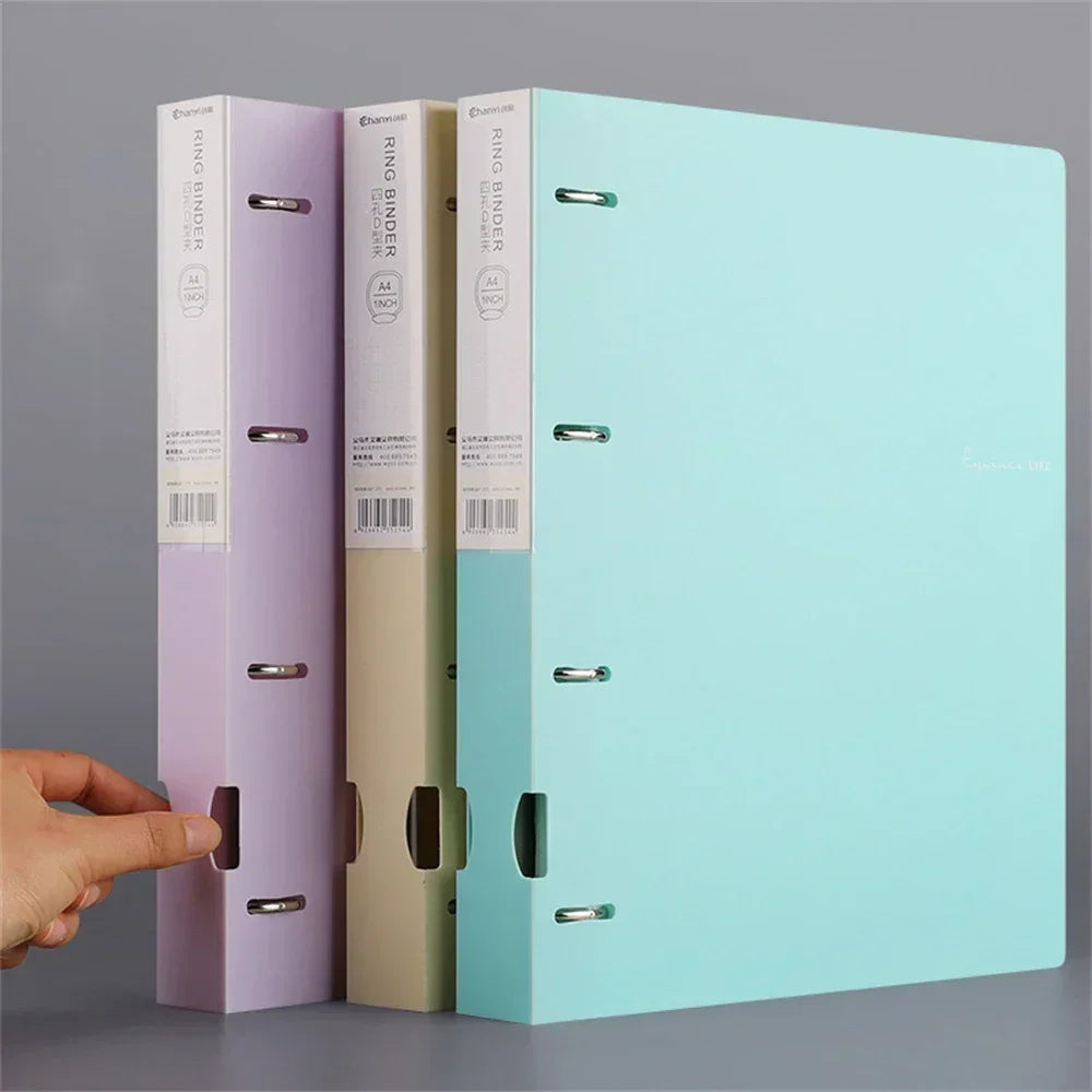 Heamsa  A4 Loose-leaf Folder Document Display Book 4 Holes Loose-leaf Folder Morandi Colour Waterproof File Ring Office Stationery