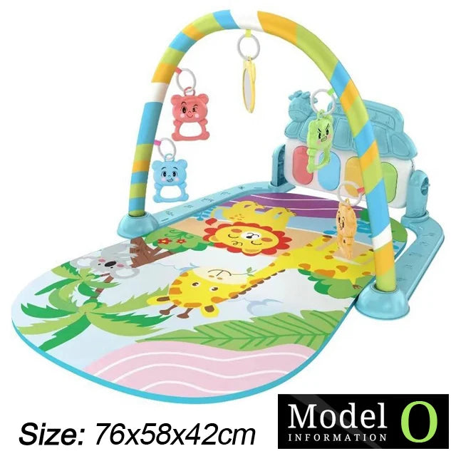Tejesa Baby Fitness Stand Music Play Gym Activity Toys/ Newborn Piano Crawling Blanket Pedal Game Pad Early Education 0-36 Months Gifts