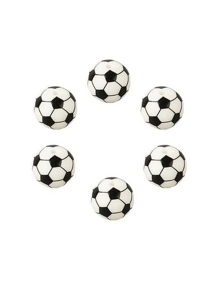 15Pcs Silicone Round Beads Soccer Rugby Base/volley/basketball for Jewelry Making To Make Bracelets DIY Pacifier Chain Necklace