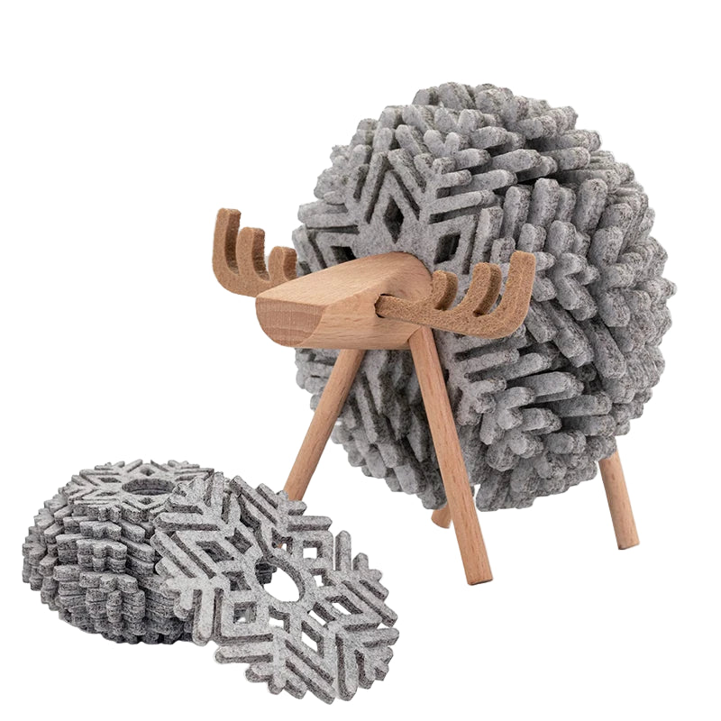Hemasa Cartoon Felt Coaster Sheep Shape Non-Slip Coaster High Temperature Insulation Circular Coaster Creative Styling Decoration
