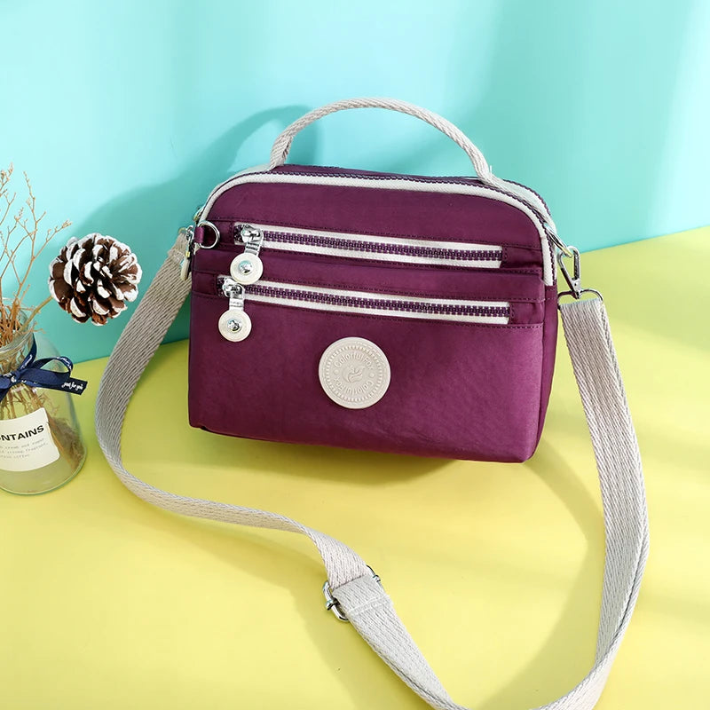 Tejesa  Double Layers Women Small Handbag  / Female Shoulder Bag Multi pockets Gilrs Shopping Messenger Bag