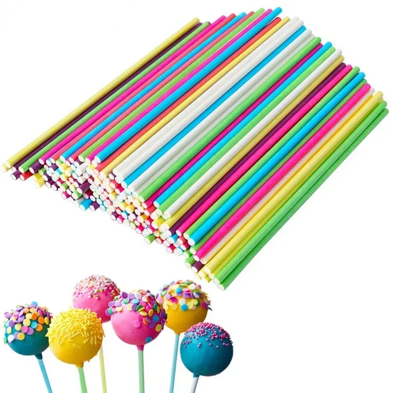 Tejesa 100pcs Paper Lollipop Sucker Sticks for Cake Pops Candy Popcake Stick 6-Inch by 5/32-Inch 150*3.5mm