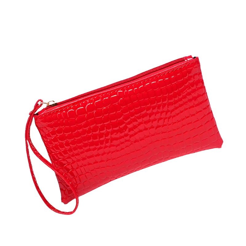 Hemasa Crocodile Pattern  Wallet Litchi Grain Coin Purse Female Bag Wrist Bags Zipper Phone Pocket Credit Card Holder