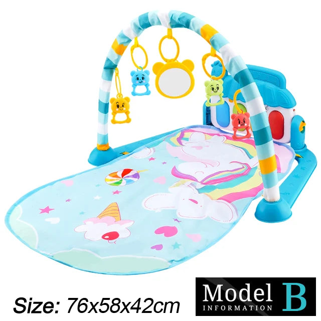 Tejesa Baby Fitness Stand Music Play Gym Activity Toys/ Newborn Piano Crawling Blanket Pedal Game Pad Early Education 0-36 Months Gifts