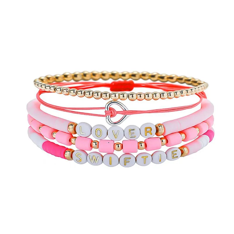 Hemasa 5pcs/set Bohemian Seed Bead Charm Bracelet Set for Women