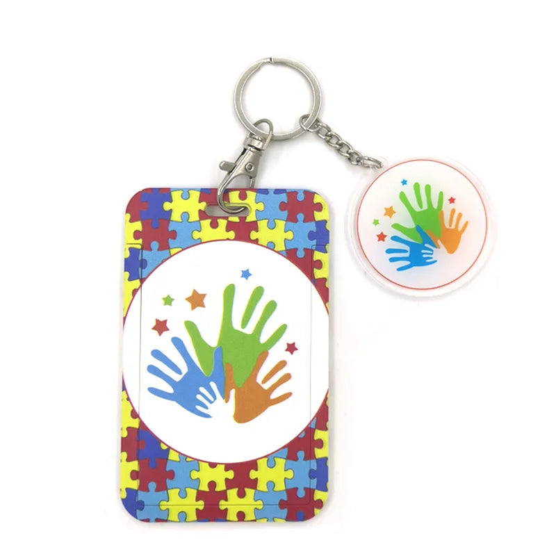 Autism Pattern Anime Lanyard Badge Holder ID Card Lanyards Mobile Phone Rope Key Lanyard Neck Straps Keychain Key Ring